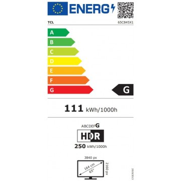 TCL Smart Τηλεόραση 65" 4K UHD QLED 65C845 HDR (2023)